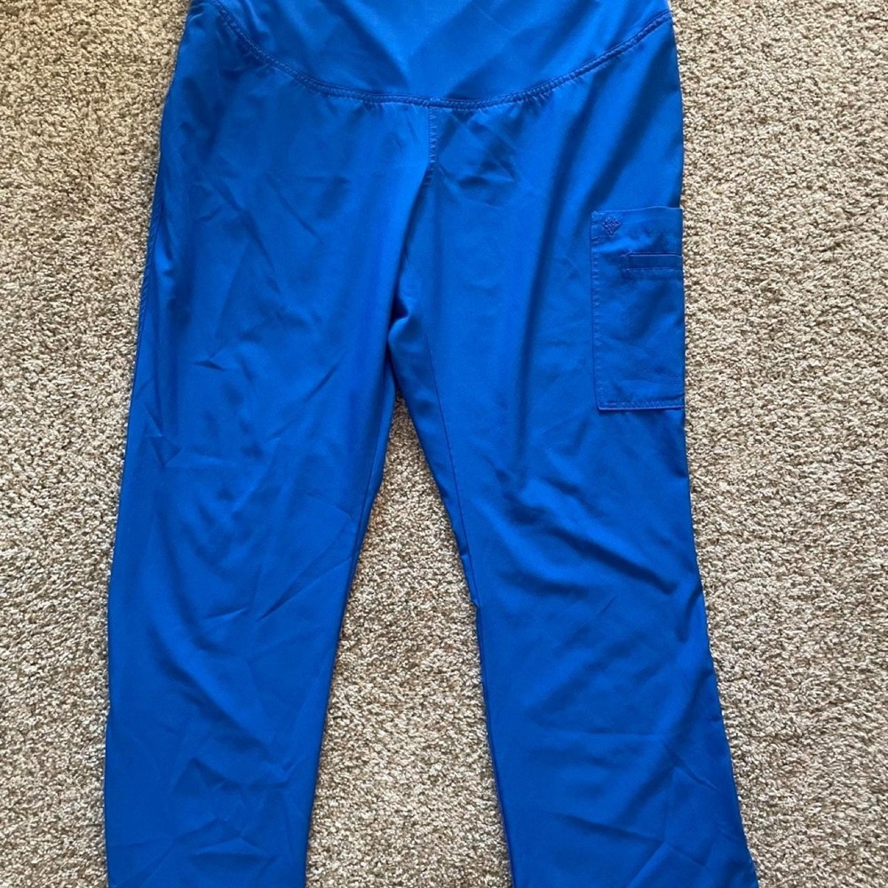 Med Couture Blue Scrub Pants Scrubs Medical Uniform Medium Petite High Waisted